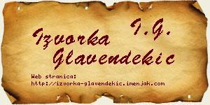 Izvorka Glavendekić vizit kartica